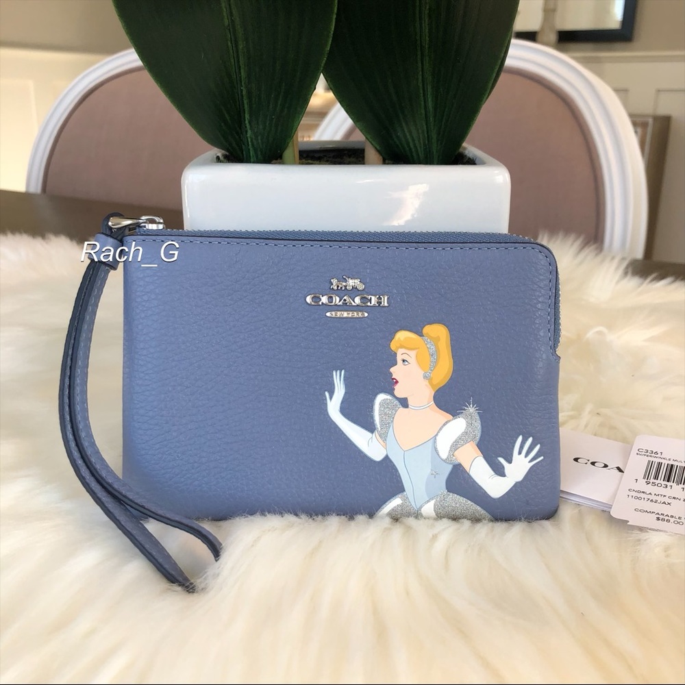 Disney x Coach Corner Zip Cinderella Wristlet